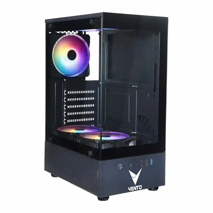 VENTO VG2803F 650W Siyah Temper Camlı Mid Tower ATX Kasa