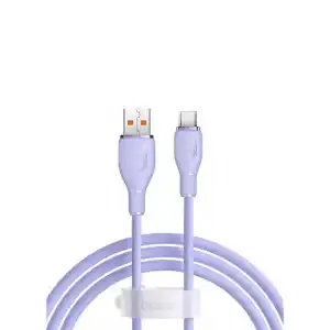 Baseus Pudding Hızlı Şarj Özellikli USB Type-C 100W Kablo 1.2M Mor P10355703511-00