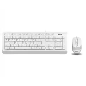 A4 TECH F1010 Q Türkçe USB Multimedya Beyaz 1600dpi Klavye+ Mouse