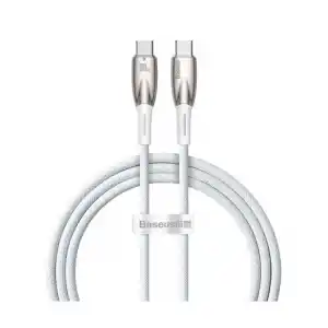 Baseus Glimmer Series Type-C to Type-C 100W Hızlı Şarj Kablosu 1m. - Beyaz