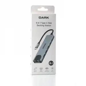 DARK DK-AC-U31X47 6sı 1 Arada USB 3.2 Type-C to Ethernet / HDMI USB 3.0 - USB 2.0 / USB-C 65W Macbook Port Çoklayıcı HU