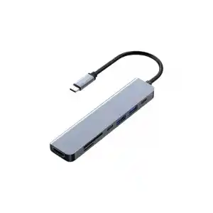 FRISBY FA-7684C Type-C - 7 in1 USB-C+HDMI+SD/TF+USB3.0+PD+USB-C