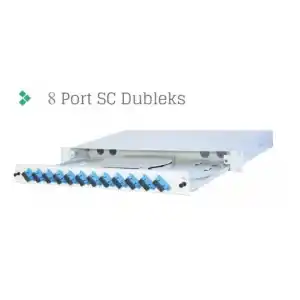 Full Set 8 Fiberli MM SC DX 1U Rack Tipi Fiber Panel