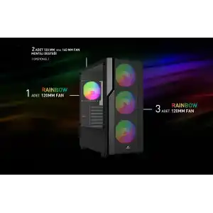 GAMEBOOSTER CRUX E650B 650W 80+ Siyah Mesh Panel Full Tower E-ATX Kasa
