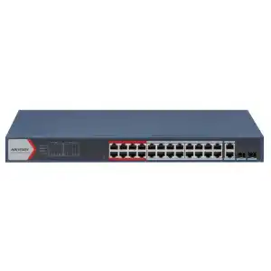 HIKVISION DS-3E1326P-EI(B) 24 PORT 24XFE+2XGE 370W YÖNETİLEBİLİR POE SWİTCH