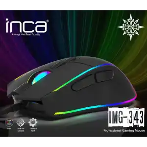 INCA IMG-343 USB 6400dpi siyah RGB Optik Oyuncu Mouse