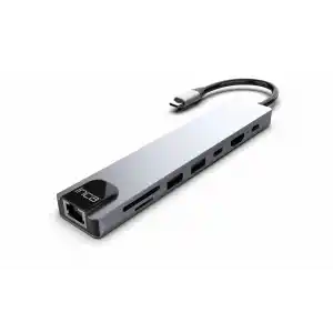 INCA ITPC-7T 8 Port Type-C Hub+Çevirici Aluminyum Çoklayıcı