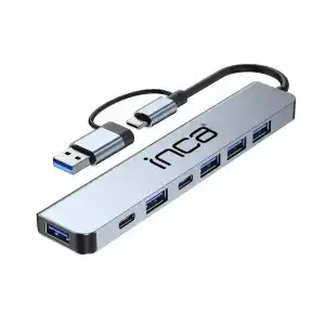 INCA IUTP-7T 7 Port X5 USB 3.0 + 2 Type-C Aluminyum Çoklayıcı