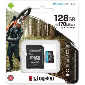 Kingston Canvas Go Plus SDCG3/128GB Class10 UHS-I U3 A2 V30 128 GB Micro SD Kart
