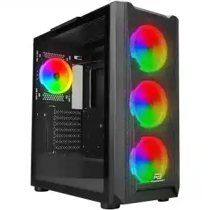 POWER BOOST VK-W001B Powersız Siyah Mesh ARGB Ring Fanlı Full Tower E-ATX Kasa