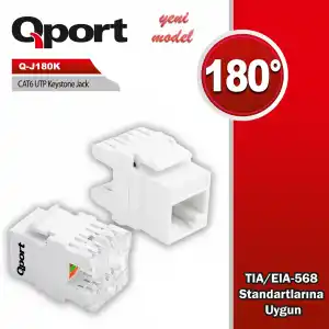 QPORT CAT6 180 DERECE KEYSTONE JACK (Q-J180K)