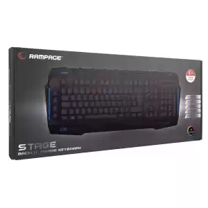 RAMPAGE KB-R63 STAGE 4 Makro Fonksiyon Sese Duyarlı Işıklı RGB Q USB Oyuncu Klav