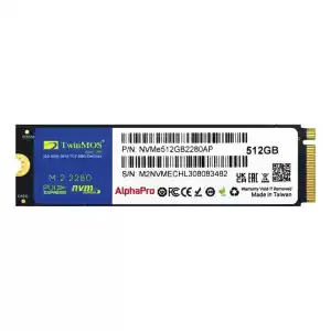 TwinMOS 512GB M.2 PCIe Gen3 NVMe SSD (3600-3250Mb/s) TLC 3DNAND