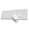 A4 TECH F1010 Q Türkçe USB Multimedya Beyaz 1600dpi Klavye+ Mouse