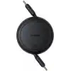 Baseus Free2Pull Mini Şarj Kablosu USB-C to USB-C 60W 1m - Siyah