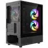 FRISBY FC-8975B 550W Siyah 3X RGB Mesh Mini Tower M-ATX Kasa