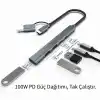 INCA IUTP-06T USB 3.0 & Type-C 3.1 1 X USB 3.0 +2 X USB+Type-c PD100W 2.0 Aluminyum Kasa