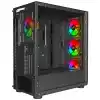 POWER BOOST VK-W001B Powersız Siyah Mesh ARGB Ring Fanlı Full Tower E-ATX Kasa