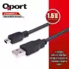 QPORT 1.5M 5PİN KAMERA USB 2.0 ŞARJ DATA KABLOSU (Q-USBKM1.5)