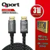 QPORT 3M HDMI 2.1V 8K ALTIN UÇLU ÖRGÜLÜ KABLO (Q-HDMI213)