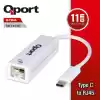 QPORT TYPE-C TO RJ45(GIGABIT)NETWORK ÇEVİRİCİ (Q-TR45)