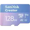 SanDisk Creator 128GB 190/90MB/s microSDXC UHS-I A2 V30 Adaptörlü Hafıza Kartı SDSQXAA-128G-IN6MS