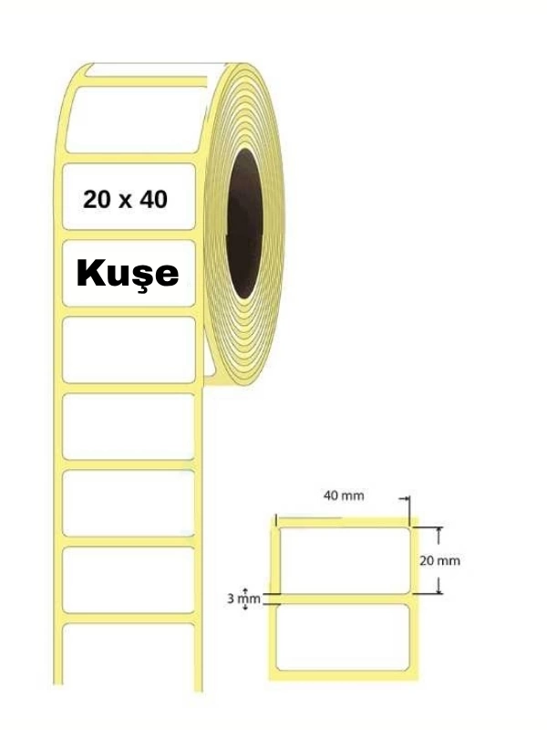 Etiket 20 X 40 Tek Sıra Kuşe 2000 Li