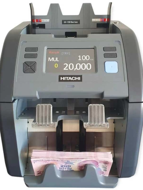 Hitachi-Hunter Ih-110 İki Katlı, 20 Ülke Kombinasyonlu Karışık Para Sayma Makinesi