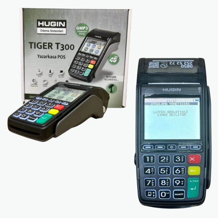 Hugin Tiger 4G T300 Yeni Nesil Yazarkasa Pos + Şarj Üniteri