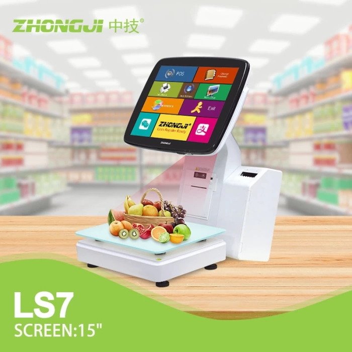 newPOS TS7 + Barkod Yazıcı İntel Celeron N4000 15 inc Led Ekran 4GB Ram Terazi Pos Barkod Yazıcılı