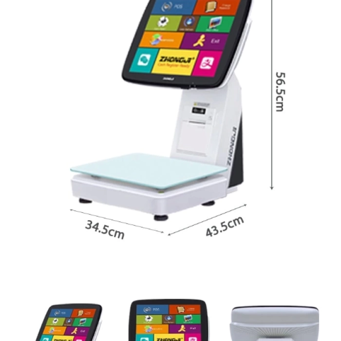 newPOS TS7 + Barkod Yazıcı Çift Ekran İntel Celeron N4000 15 inc Led Ekran 4GB Ram Terazi Pos Barkod Yazıcılı