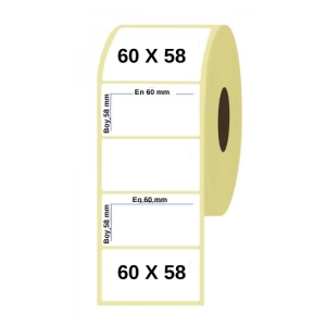 Etiket 60 X 58  Kuşe 500 Sarım