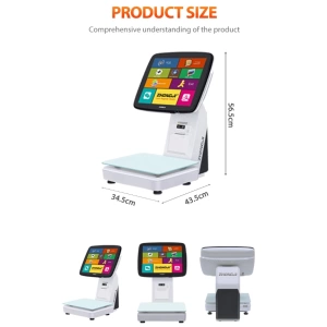 newPOS TS7 + Barkod Yazıcı Çift Ekran İntel Celeron N4000 15 inc Led Ekran 4GB Ram Terazi Pos Barkod Yazıcılı