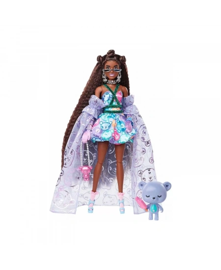 BARBIE EXTRA FANCY MOR KOSTÜMLÜ BEBEK DHL