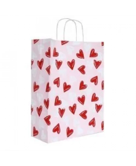 ÇANTA KRAFT BÜKÜM SAPLI KALPLİ 25*31 CM 25Lİ