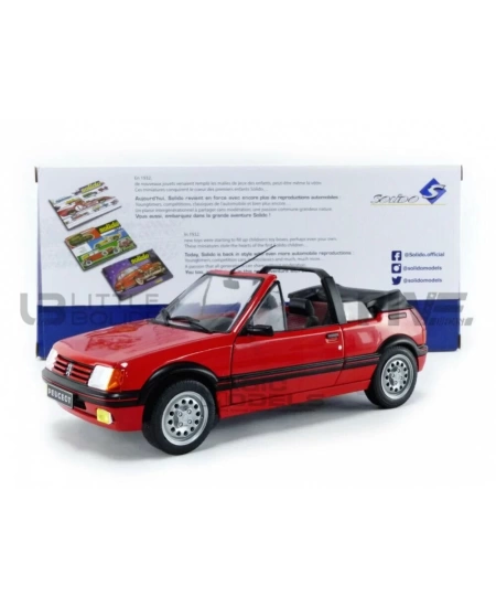 SOLİDO 1/18 PEUGEOT 205 CTI ROUGE VALLELUNGA 1986