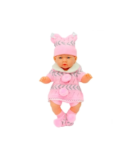 GLT AZRA NEWBORN PEMBE GRİ TRİKO ELBİSELİ