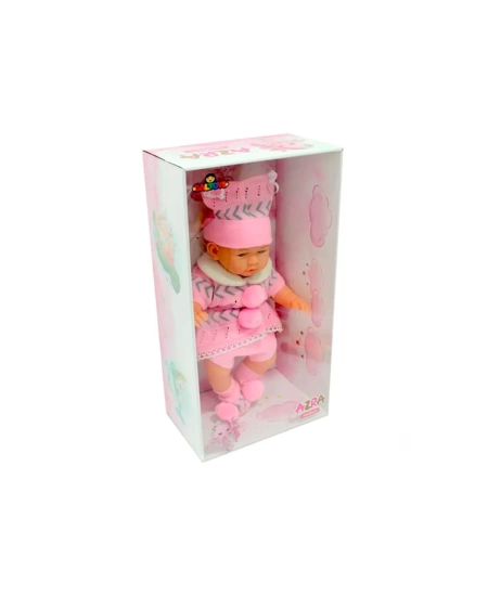 GLT AZRA NEWBORN PEMBE GRİ TRİKO ELBİSELİ