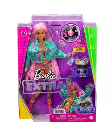BARBIE EXTRA PEMBE ÖRGÜ SAÇLI BEBEK DHL
