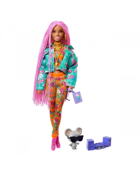 BARBIE EXTRA PEMBE ÖRGÜ SAÇLI BEBEK DHL