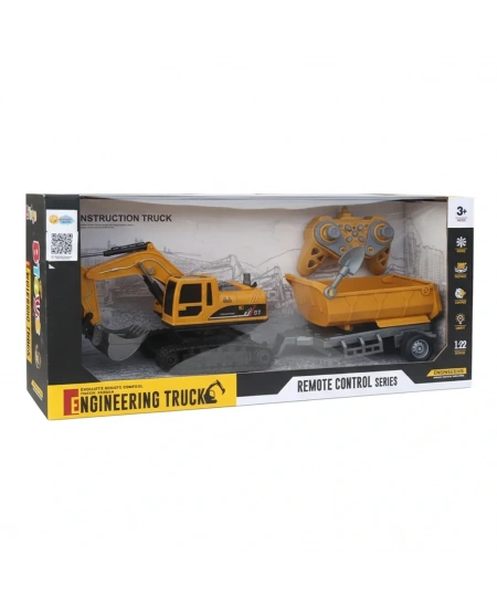 1/22 UZAKTAN KUMANDALI ŞARJLI KEPÇE İŞ MAKİNESİ