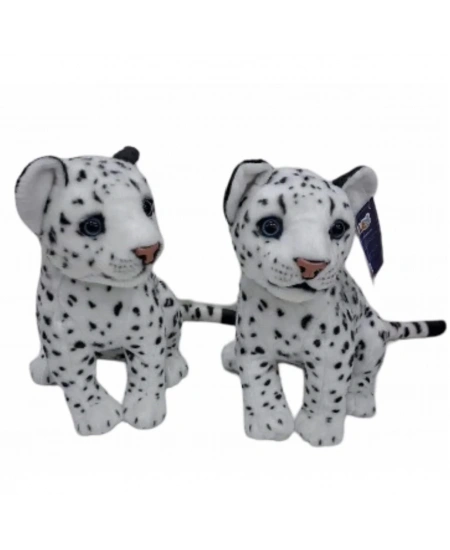 25 CM OTURAN BEYAZ LEOPAR