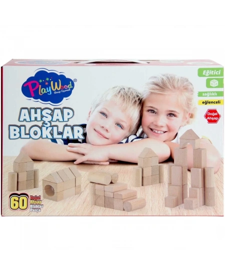 AHŞAP 60 PARÇA RENKLİ BLOKLAR