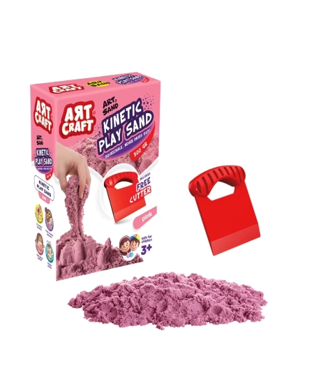 AKSESUARLI PEMBE KİNETİK OYUN KUMU 500 GR