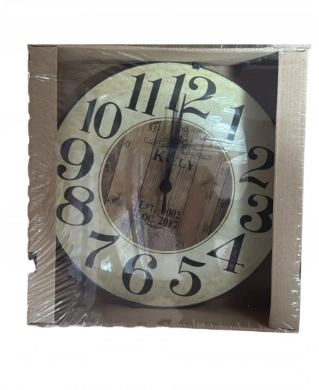 AYPŞ PLASTİK BOMBE CAMLI DUVAR SAATİ 25,50CM