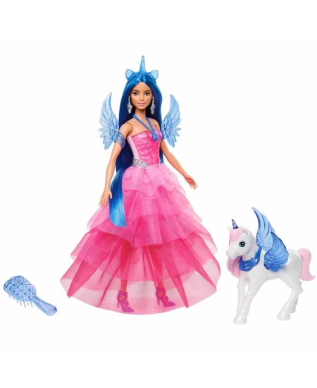 BARBIE MAVİ SAÇLI PRENSES BEBEK DHL