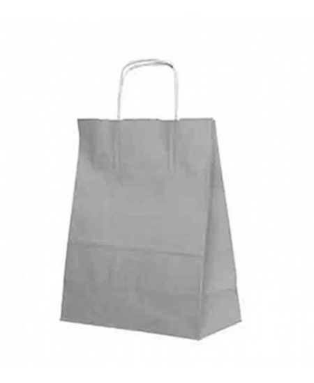 ÇANTA KRAFT BÜKÜM SAPLI GÜMÜŞ 25*31 25Lİ