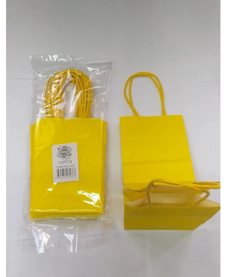 ÇANTA KRAFT BÜKÜM SAPLI SARI 12*15 12Lİ