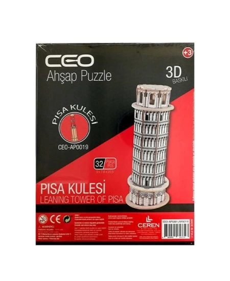 CEO 3D AHŞAP PUZZLE BASKILI 24LÜ STD DHL