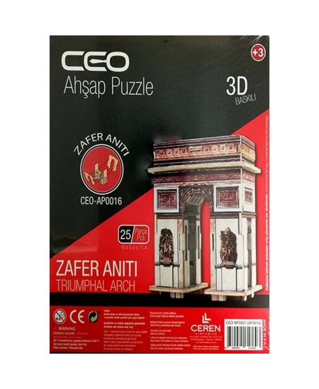 CEO 3D AHŞAP PUZZLE BASKILI 24LÜ STD DHL